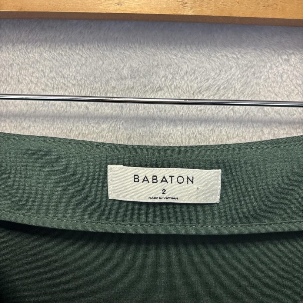 Babaton Aritzia Asymmetrical Button Front Midi Skirt Womens 2 Green Pencil - Picture 4 of 10